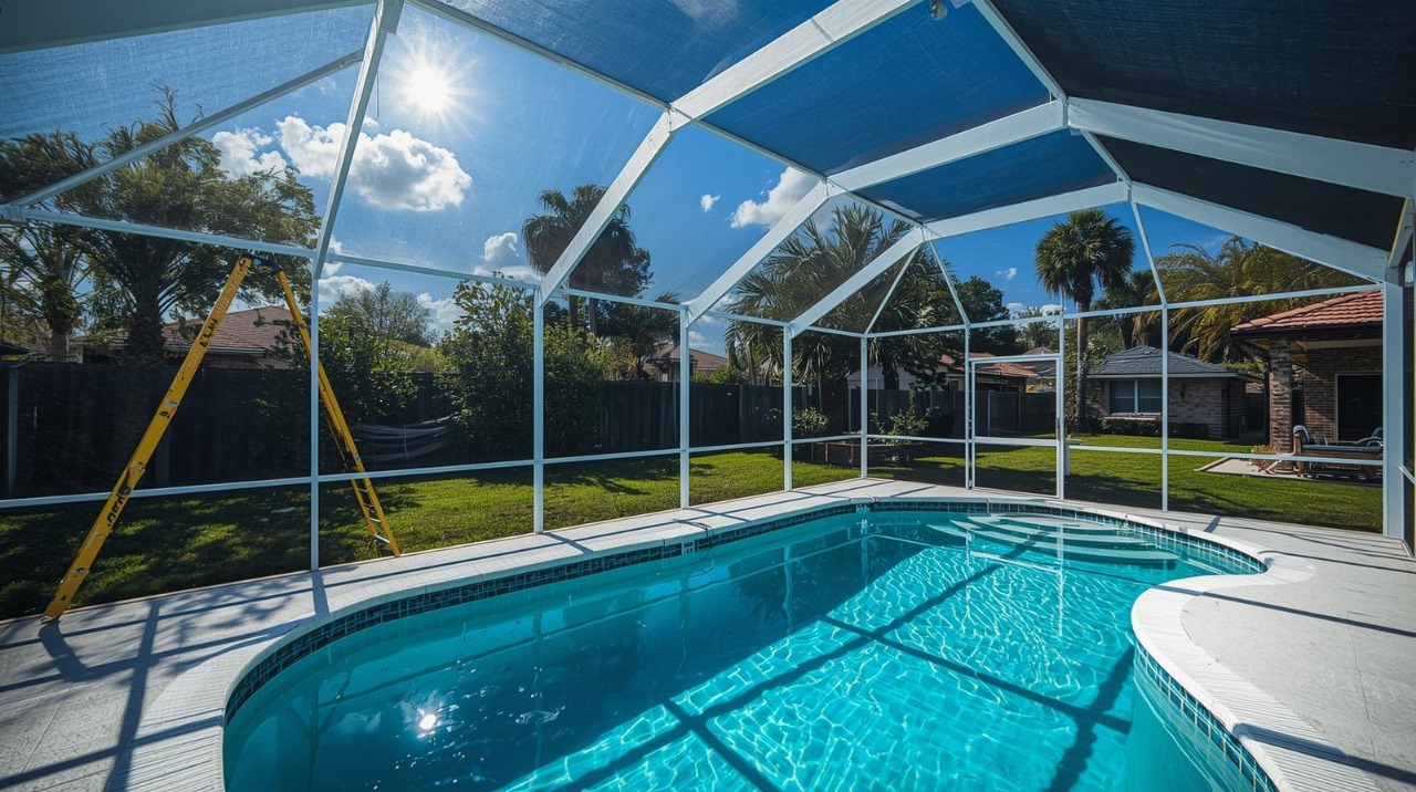 Pool Screen Repair Work